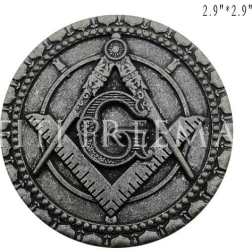 Masonic masonry round Metal sticker Luggage decoration sticker Car truck multi motorcycle decal badge sticker with red adhesive