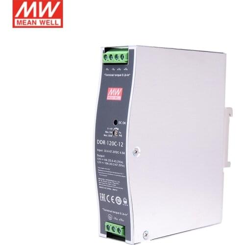 MEAN WELL DDR-120C-12 120W DIN Rail DC-DC Converter 33.6~67.2V DC to 12V DC 10A meanwell Power Supply 48Vdc to 12Vdc Transformer