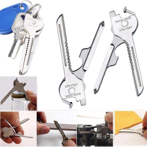 Multi-Function Pocket Knife Gadget Tool 6In1 Utili-Key Mini Keyring Key Chain Outdoor Camping Survival Rescue Pocket Plier Tools