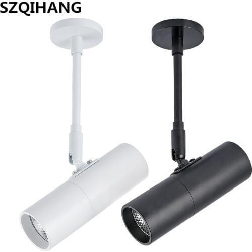 COB 15W 20W Surface Mounted aluminum White shell Black shell Ceiling Rail Track lighting Spot Rail Spotlights AC85-265V