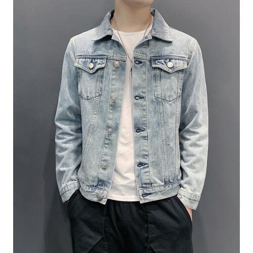 Mens Denim Jacket 2020 Spring New Denim Jacket Mens Korean Slim Jacket Jacket More Sizes M-5XL