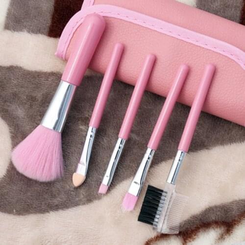 HMG 5 Pcs Makeup Brush Kits Powder Eyeshadow Brush Concealer Eyebrow Cosmetic Makeup Brush Set Must-have for Novices Wool Hair