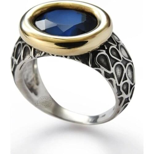 New Classic Punk StyleBlue Jewelry Lady Ring Fashion Girlfriend Halloween Gift Womens Hip Hop Alloy Decoration Ring