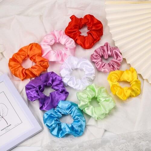 2021New Arrival Girls LED Luminous Scrunchies Hairband Ponytail Holder Headwear Elastic Hair Bands Solid Color Hair Accessories