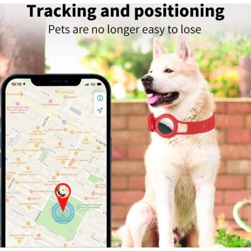 New GPS Tracker silicone Pet Position Collar Protection Positioning Mode Geo-Fence Realtime Tracker Anti-Lost Suitable for Apple