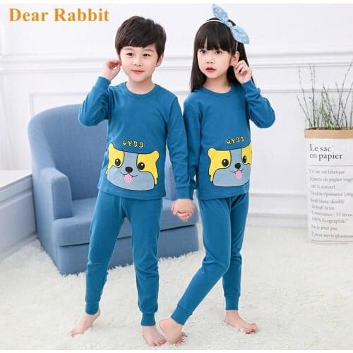 Kids Pajamas Clothing Sets Boy 100% Cotton Night Suit Children Cartoon Sleepwear Pyjamas Nightwear 2-13Y Teens baby girl Clothes