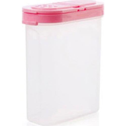 Plastic Food Seasoning Container Kitchen Spice Box Double Lid Cereal Condiment