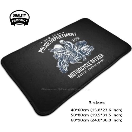 Police Department Motorcycle Officer - Awesome Motorcycle Officer Gift 3D Soft Non-Slip Mat Rug Carpet Foot Pad Police