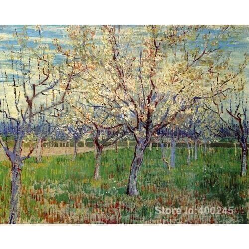 Oil reproduction art by Vincent Van Gogh Orchard with Blossoming Apricot Trees Home decor Hand painted High quality