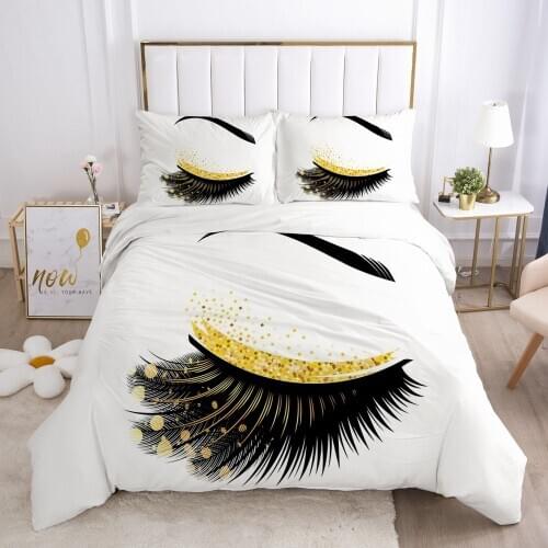 Luxury Bed Linens Bedding Sets Duvet/Quilt/Comforter Cover Set Pillow case King Queen Full Twin Size 3D Lash Custom Home Textile