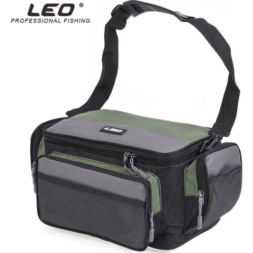 LEO Fishing Reel Lure Bag Multifunctional 42 * 26 * 17cm Fishing Storage Shoulder Bag with/without 5 Tackle Boxes coil case