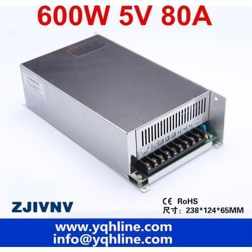 S-600-5v CE approved high quality ac to dc single output 5V 80A 600w switching power supply made in China for led strip light