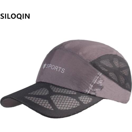 SILOQIN Snapback Hat New Summer Men Women Mesh Caps Ultra-thin Breathable Baseball Cap Adjustable Size Bone Couple Sports Cap