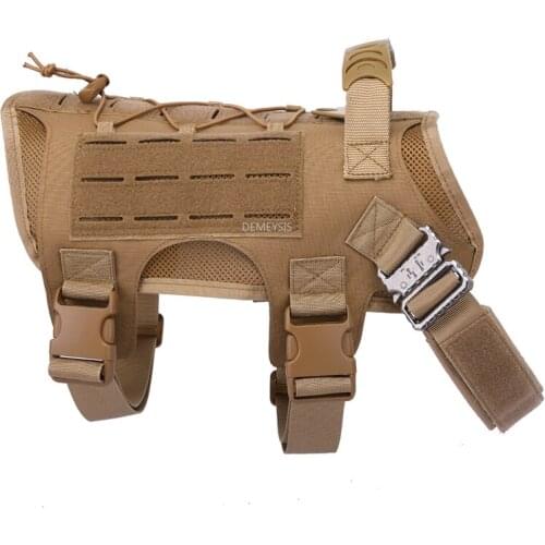 Tactical Service Dog Vest with Pouches Portable Hunting Military Training Molle Harness Handle Cs Working Walking Dogs Clothes