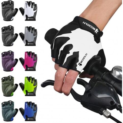 Cycling Gloves Anti-skid Cycling Half Finger Gloves Shock Absorbing Padded Weight Lifting Gloves Outdoor Breathable MTB Gloves
