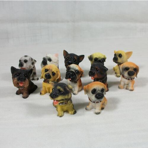 12 dog-breeding simulation dog resin ornaments creative toys 12 set free shipping