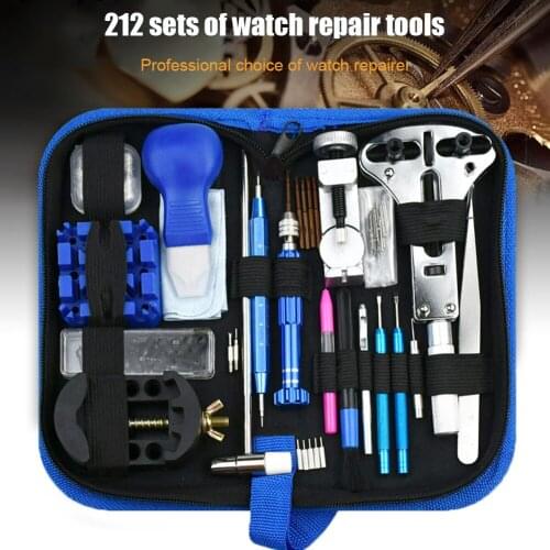 149/172/212pcs Watch Opener Repair Tool Kit Clock Pry Knife Screwdriver Pin Hammer Set Watchmaker Band Link Leather Storage Bag
