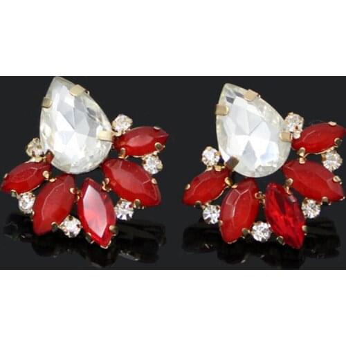 1PRS New Arrival Crystal Jewelry Earrings High Quality Korean Style Shiny Crystal Stud Earrings for Women Brinco Bijoux