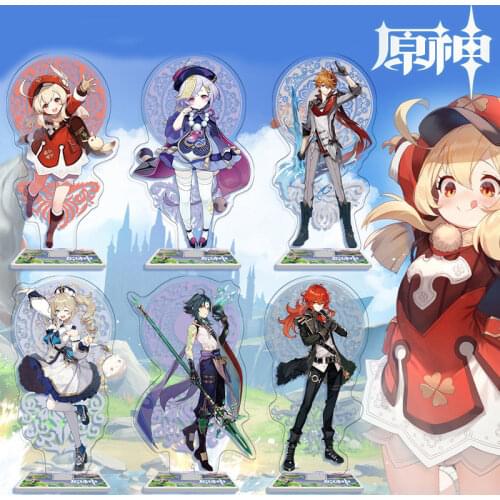 2021 Anime Genshin Impact Character Figure Stand Model Cosplay Diluc Venti Klee Keqing Qiqi Acrylic Figure Model Props gift
