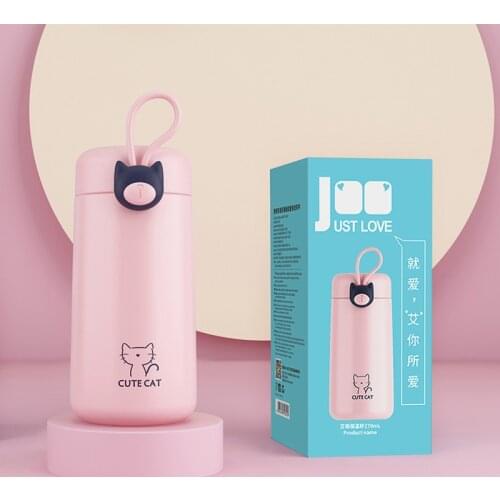 270ml Cartoon Cat Stainless Steel Vacuum Flasks Portable Mini Thermos Mug Travel Thermal Water Bottle Tumbler Thermocup
