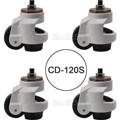 4PCS CD-120S Load Bearing 1000kg/pcs Level Adjustment MC Nylon Wheel and Aluminum Pad Leveling Caster Industrial Casters JF1561