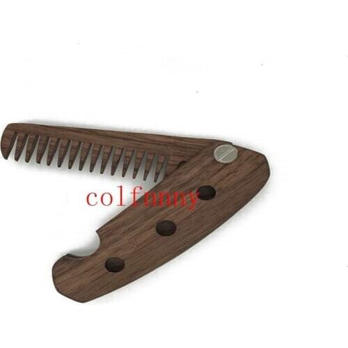 500pcs/lot Fast Shipping Engraved Your Logo Black Walnut Wooden Portable Folding Comb