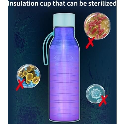 600ml Smart UV Sterilizer Vaccum Thermos Water Bottle Self Cleaning Water Purifier 304 Stainless Steel Flask