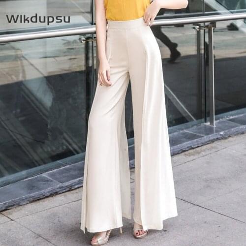 Wide Leg Pants Women Korean Style High Waist Trendy Work Casual New Fashion Spring Summer Office Lady Trousers Clothes Plus Size