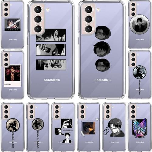 TPU Silicone Clear Soft Case For Samsung S21 Ultra S20 FE S8 S9 Plus 5G S10 Lite S10e S7 Phone Cover Attack On Titan Anime