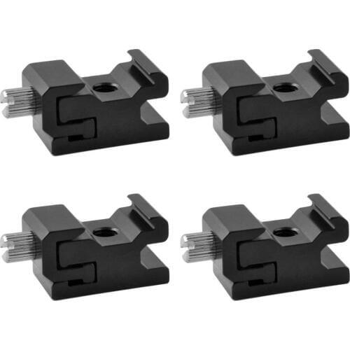Black Metal Cold Shoe Flash Stand Adapter with 1/4-inch -20 Tripod Screw (4 Packs)
