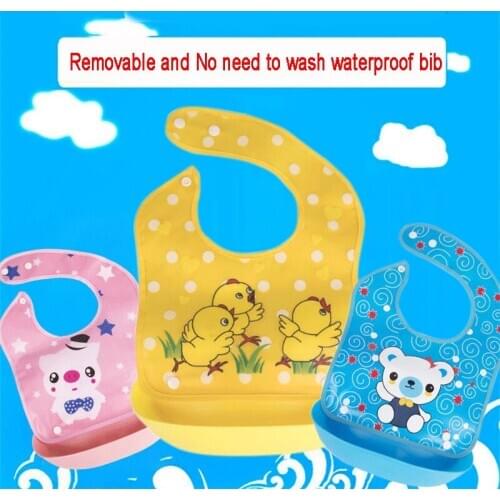 Baby Bib Waterproof Bibs Baby Boy Bibs Set Toddler Waterproof Feeding Bib With Pocket Baby Girl Aprons Kids Silicone EVA Bib