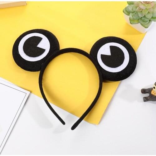 Adult Kids 4 Pieces Cartoon Animal Costume Accessories Set Big Frog Eyes Plush Headband Bandana Bowtie Long Tail Claw Gloves Cos