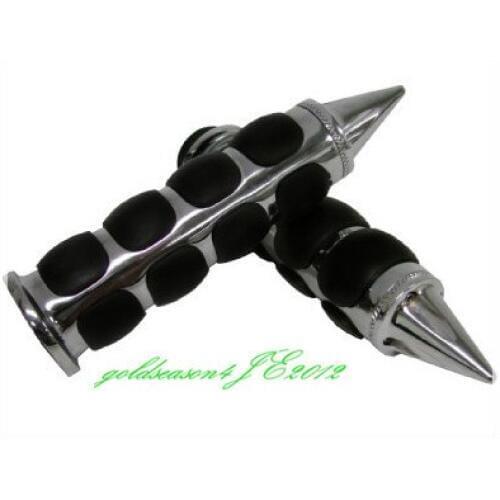 CHROME SPIKE 1" HAND GRIPS for GSXR 600 750 1000 SV 650 Hayabusa 1300 GSX TL1000