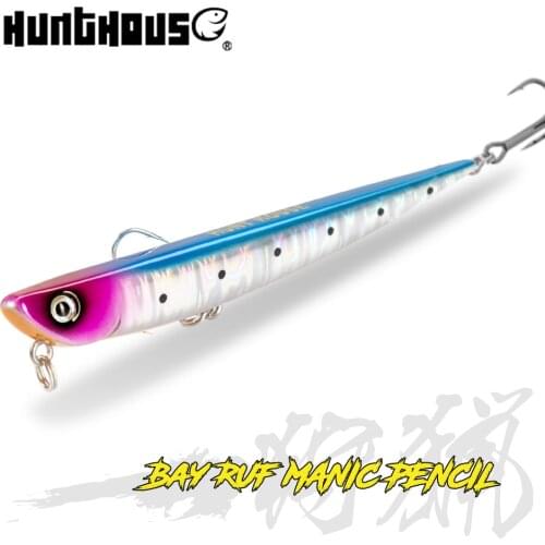 Hunthouse bay ruf manic fishing lure pencil bait sinking 99mm 18.5g 155mm 31.5g origin hook for sea bass bluefish perch