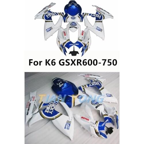 Custom White blue lucky strike High Quality Motorcycle Fairing Shell ABS Injection Racing For SUZUKI GSX-R600 GSX-R750 2006 2007
