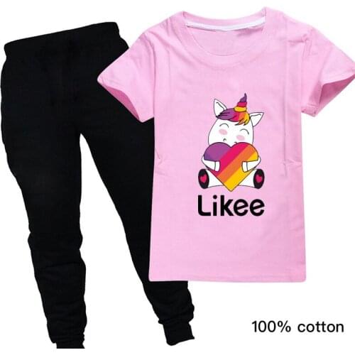 Childrens Clothing Sets Toddler Kawaii Unicorn T Shirt+ Pants Baby Cartoon Kids Boys Likee Girl Summer Clothes