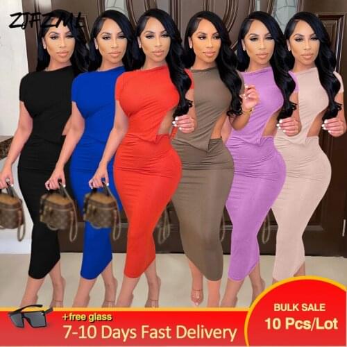 Bulk Items Wholesale Lots Womens Maxi Dresses Casual Short Sleeve Open Back Pacakge Hip Dress Sexy Solid Bandage Skinny Vestido