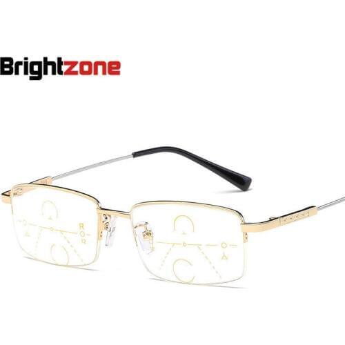 Brightzone Memory Metal Half Eyeglasses Woman Frame Presbyopic Progressive Reading Glasses Men Clear Goggle Eyewear Accessories
