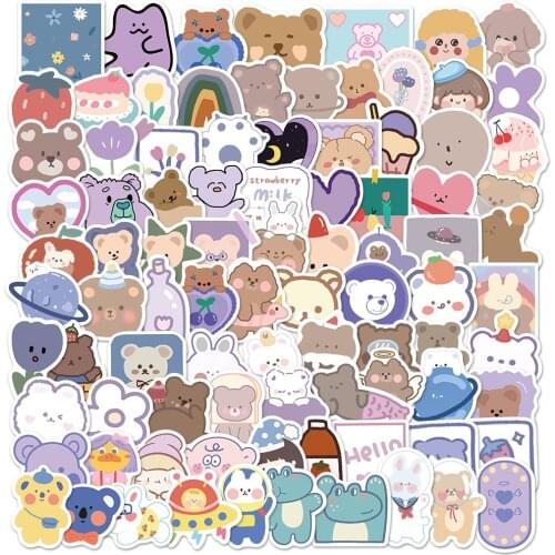 Cute Cartoon Little Bear Decal Stickers Girls Gift Kids Lovely Girl DIY Laptop Guitar Notebook Fridge Stickers Decal Children