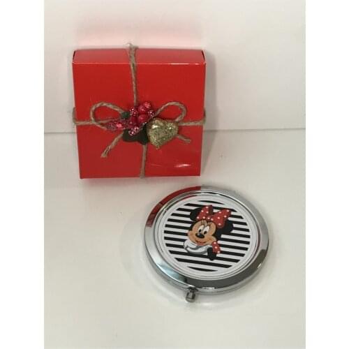 Mutludetaylar AtölyesiMinnie And Miki Mouse Picture Clamshell Gift, Bag Mirror 7x7 Cm. wedding bride mariage хна henna