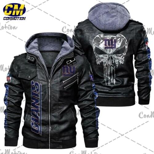 Cool graffiti giants skull motorcycle leather jacket winter mens coat fashion new york streetwear