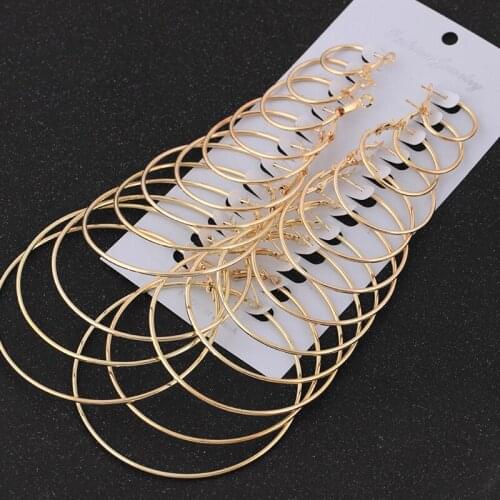 CHUNSHI Popular EMO Korean Version Earring 12 Pairs Personality Hoop Earrings 2021 Trend Impact Combination Card Sell 24 Pieces