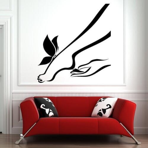 Nail Salon Wall Decal Manicure Hands Pedicure Vinyl Self-adhesive Wall Stickers Home Decor Beauty Salon Bathroom Wall Paper Y708