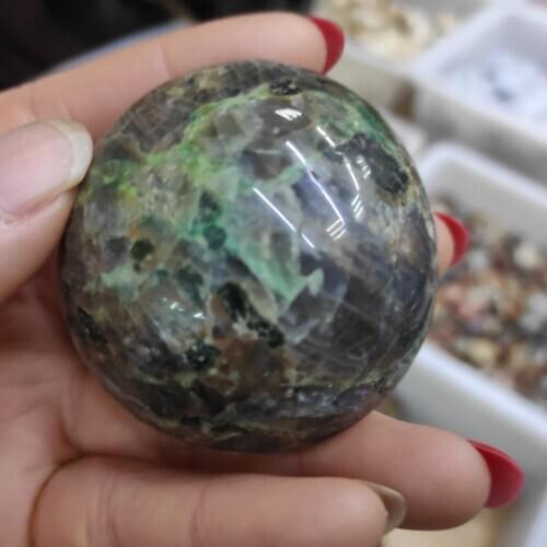 Natural Gem Gabbro Chakra Crystal Palm Stones Reiki Healing Hand Play Stone