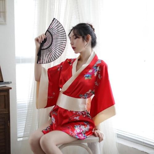 2020 New Sexy lingerie Japanese kimono sexy pajamas teasing passion supplies transparent student uniform set free off female Sao