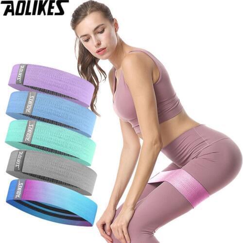 AOLIKES New Hip Circle Band Yoga Anti-slip Gym Fitness Rubber Band Exercises Braided Elastic Band Hip Lifting Resistance Band