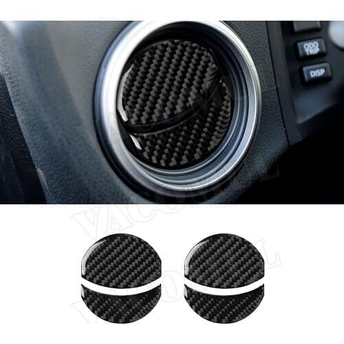 Carbon Fiber Dashboard Central Air Outlet Vent Trim Frame Cover Stickers For Toyota GT86 FT86 ZN6 Subaru BRZ 2013-2019