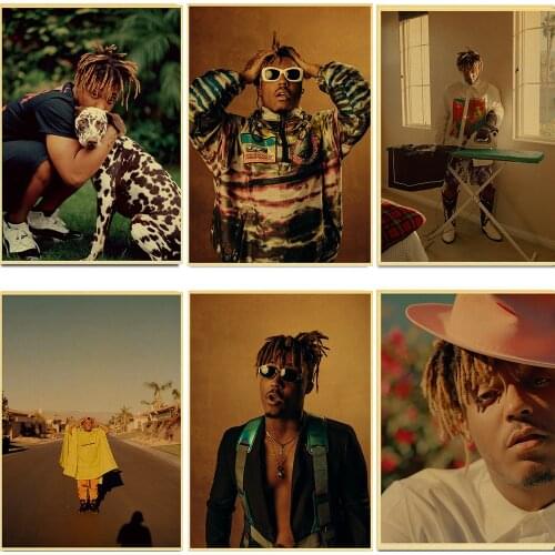 Juice Wrld Retro Poster Alternative Abstract Art Painting Funny Wall Sticker for Coffee House Bar Room Home Decor