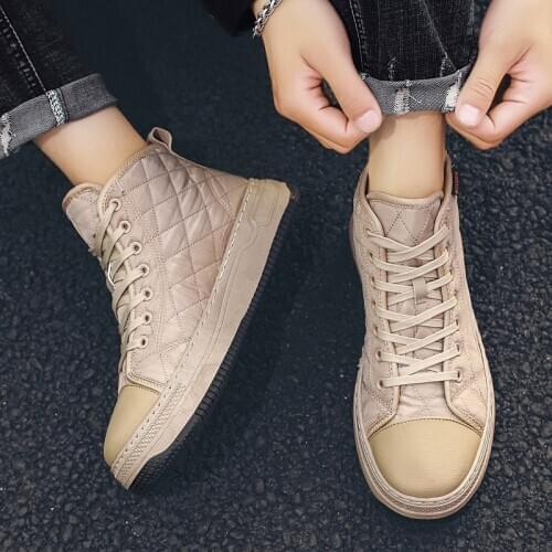 ZEEKSON Outdoor Simple Casual Single Shoes Fashion High-top Mens Shoes Korean Trend Sports Mens Shoes Thick-soled Tooling Shoe