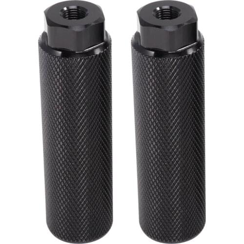 1 Pair Aluminum Alloy Bycicle Pedal Bike Sturdy Cylinder Seat Axle Stunt Pegs Mountain Bike Accessory with Big Hole (Black)